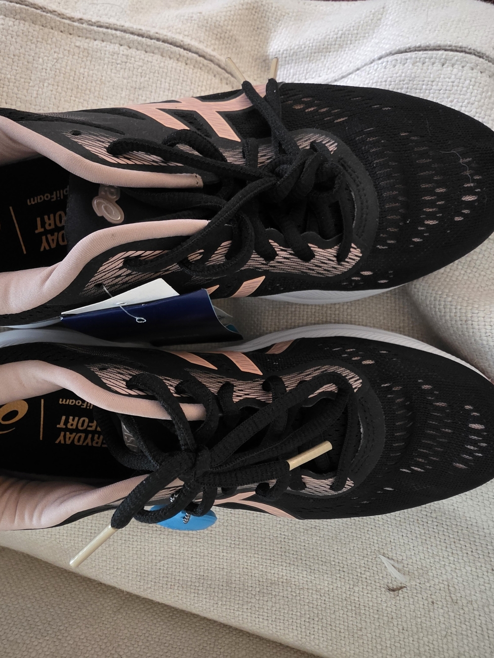 ASICS Black and Light Pink Women’s Athletic Running Shoes - Picture 3 of 5